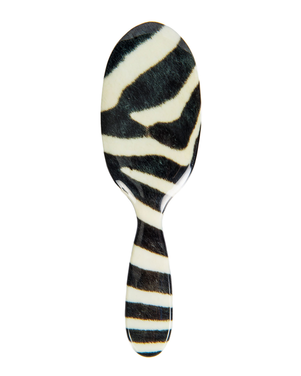 Large Zebra-Print Mixed Bristle Hairbrush