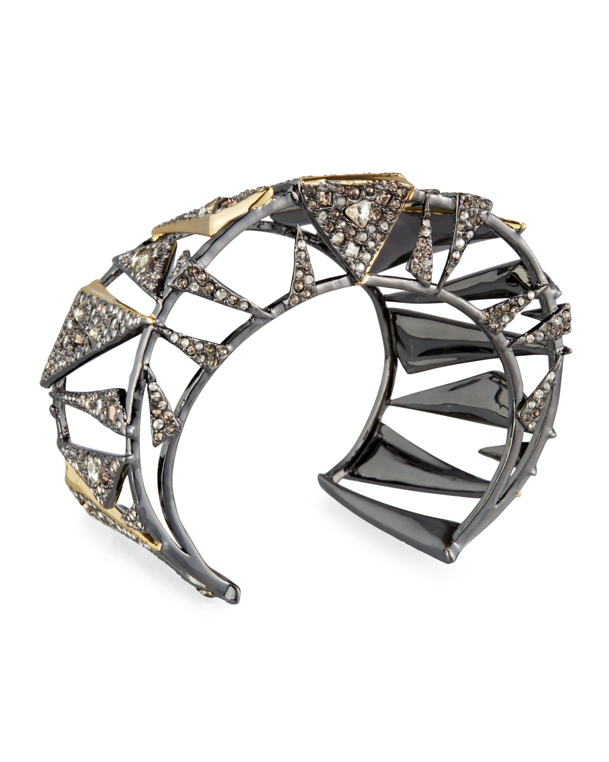 Two-Tone Crystal Cuff Bracelet