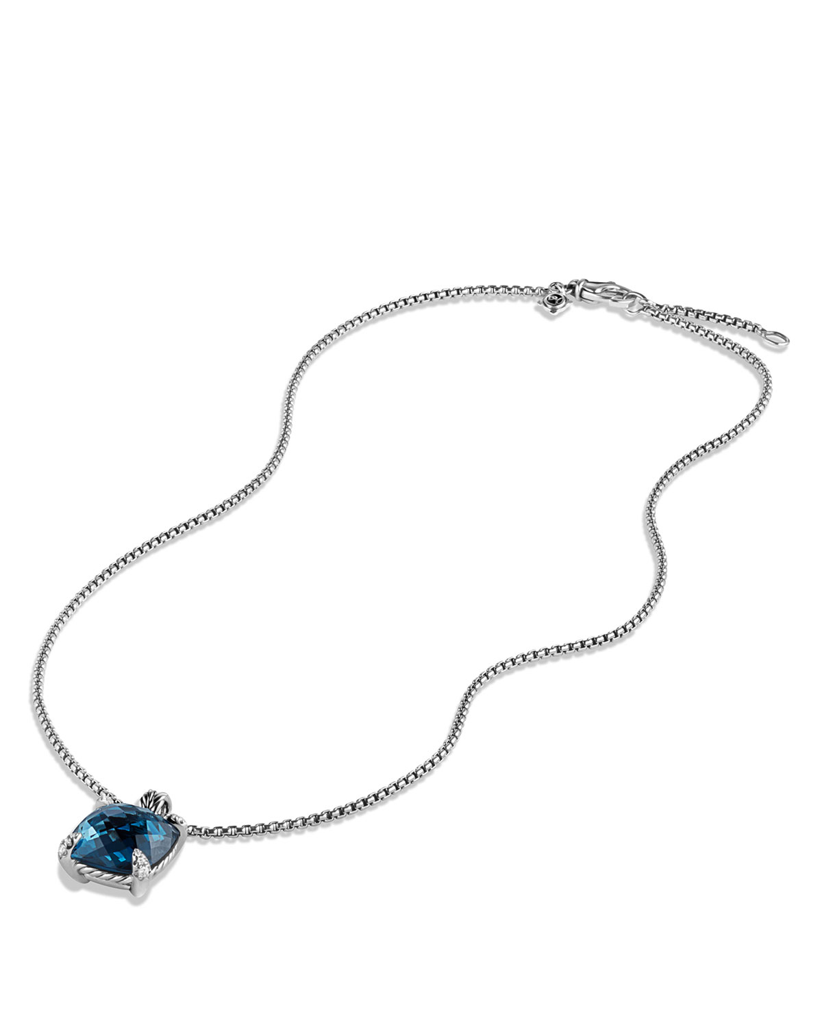 14mm Châtelaine Hampton Blue Topaz Pendant Necklace