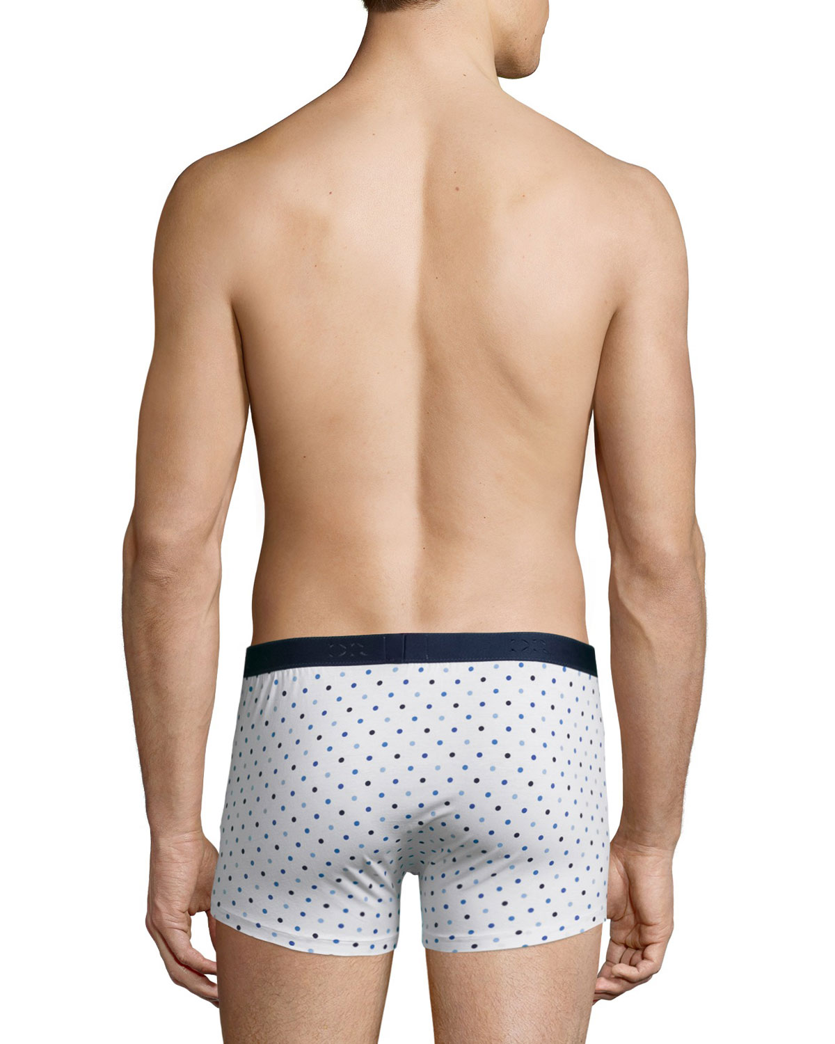 Dot-Print Hipster Boxer Briefs, White