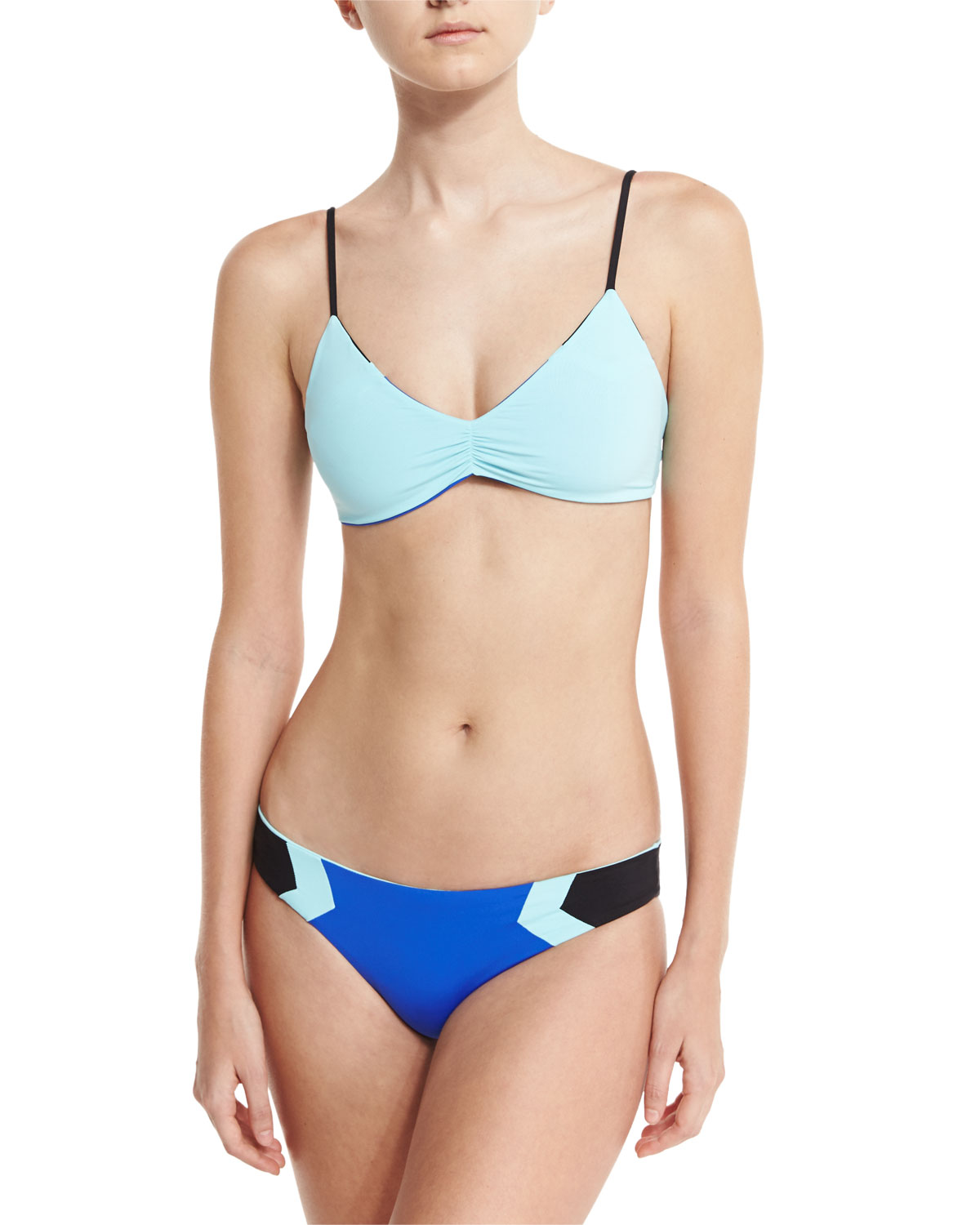 Haley Reversible Colorblock Swim Top, Royal