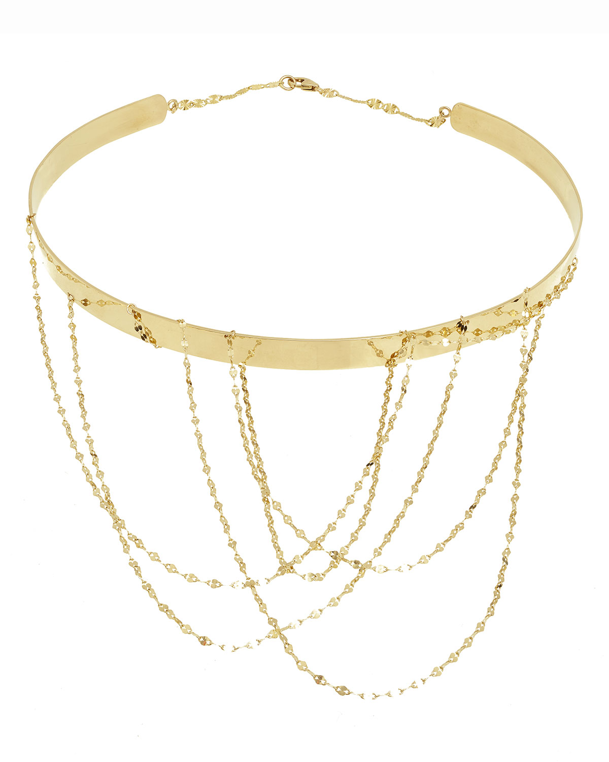 14K Gold Multi-Chain Choker Necklace