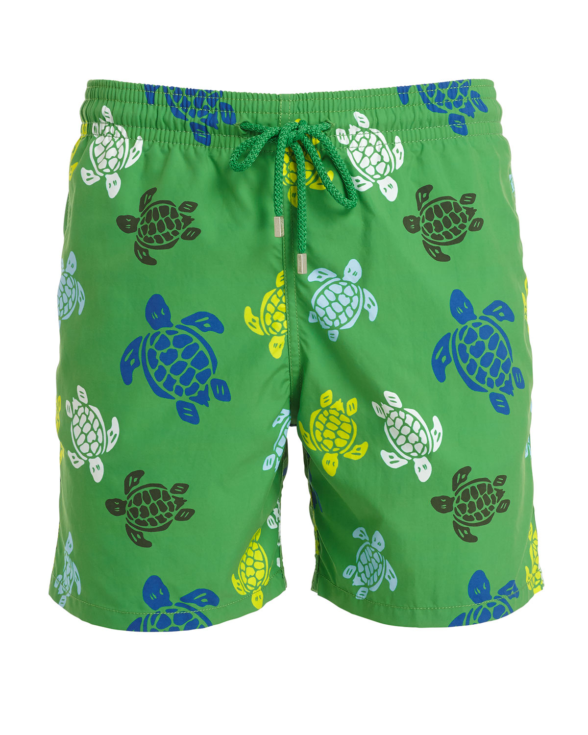 Moorea Turtle-Print Swim Trunks, Green