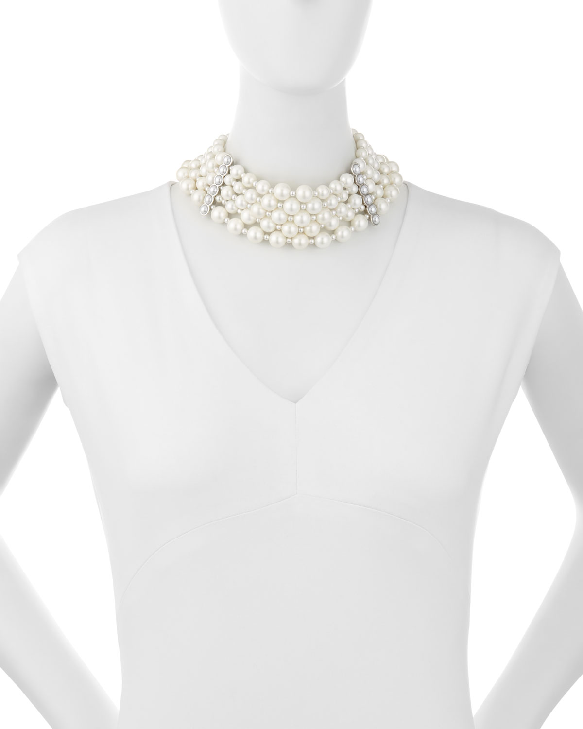 Pearly Collar Statement Necklace