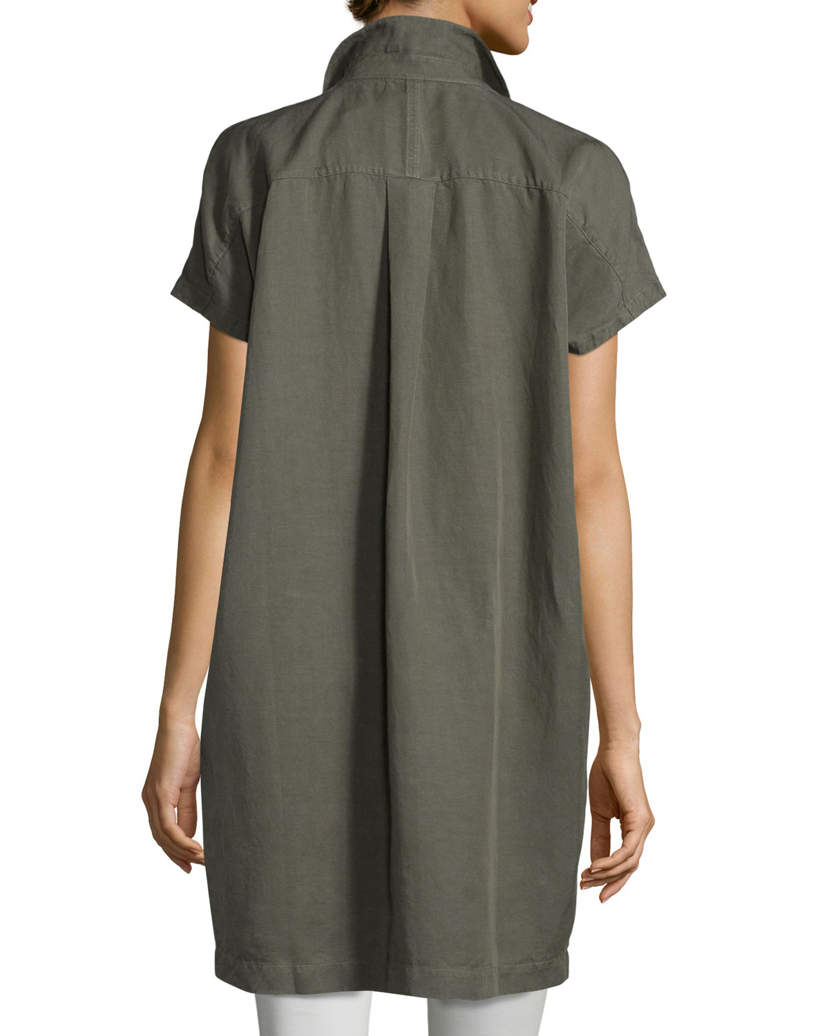 Short-Sleeve Boxy Shirtdress