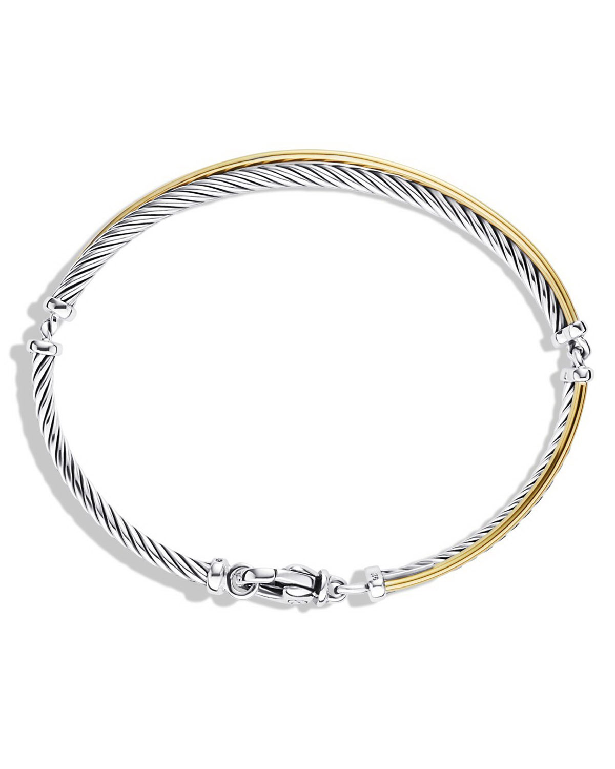 3mm Sterling Silver & Gold Bangle