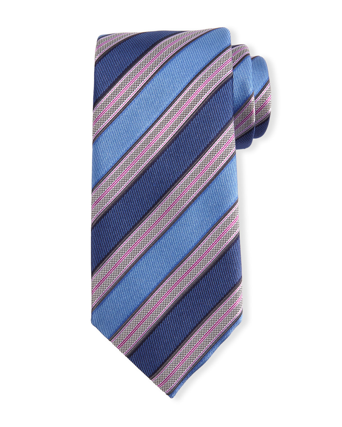 Textured Striped Silk Tie