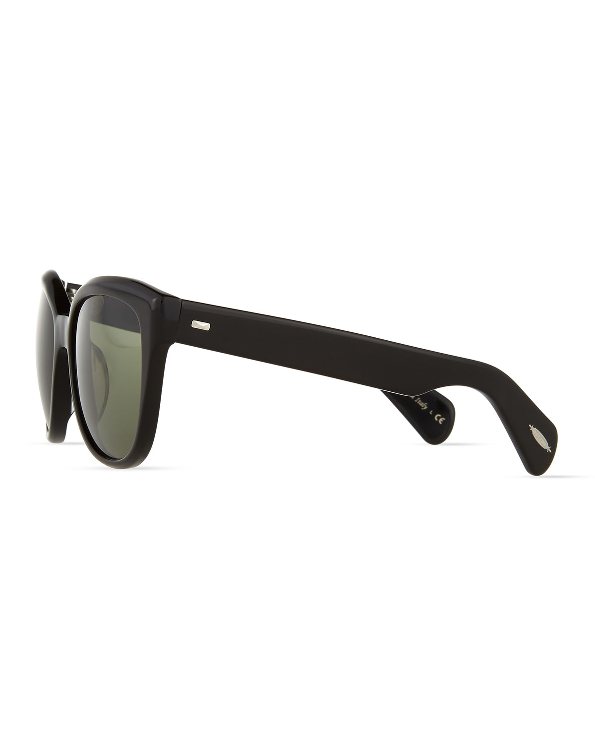 Abrie Plastic Polarized Cat-Eye Sunglasses, Black