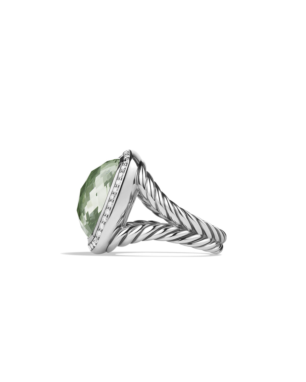 Albion Ring with Prasiolite and Diamonds