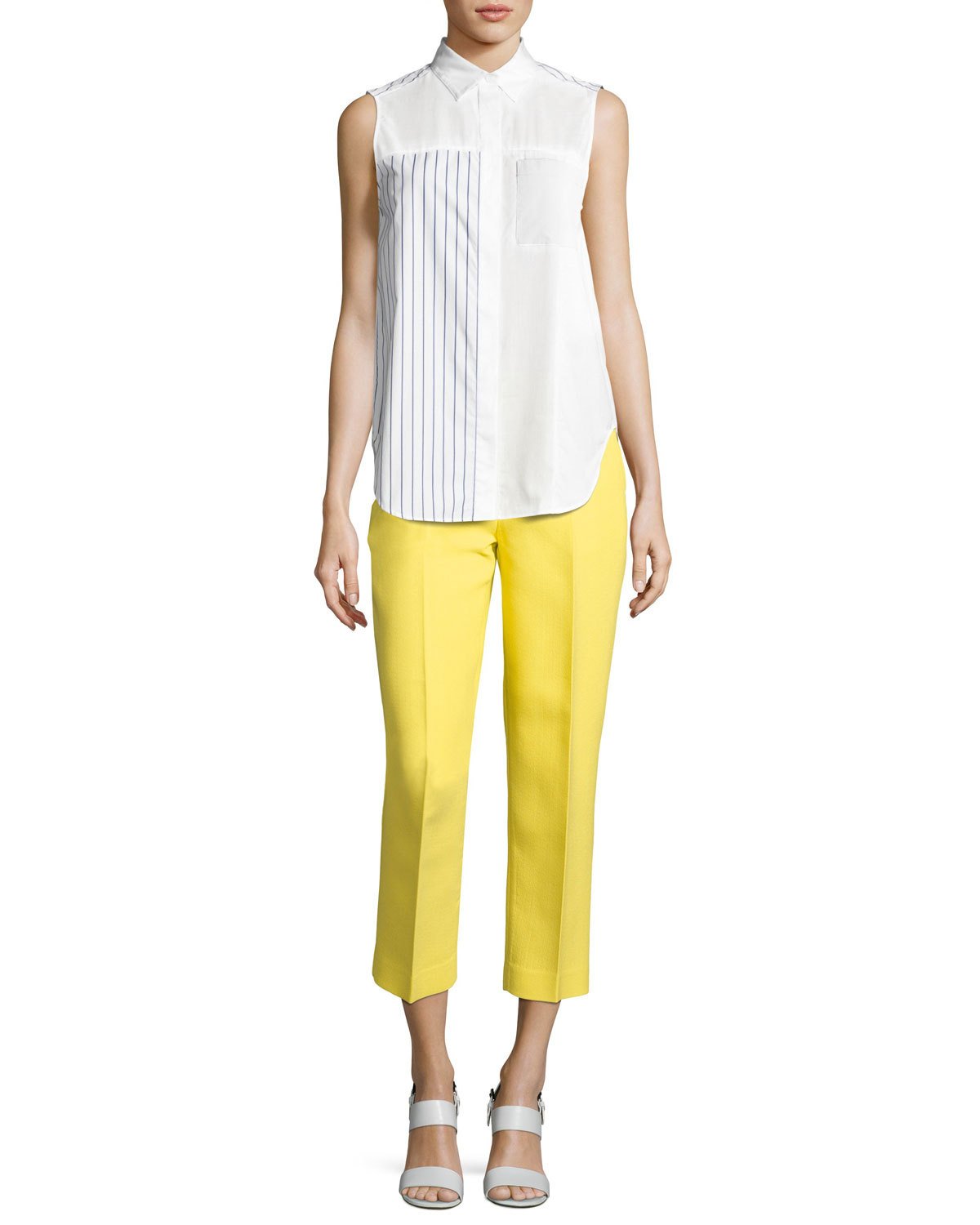 Cropped Skinny Needle Pants, Citrine