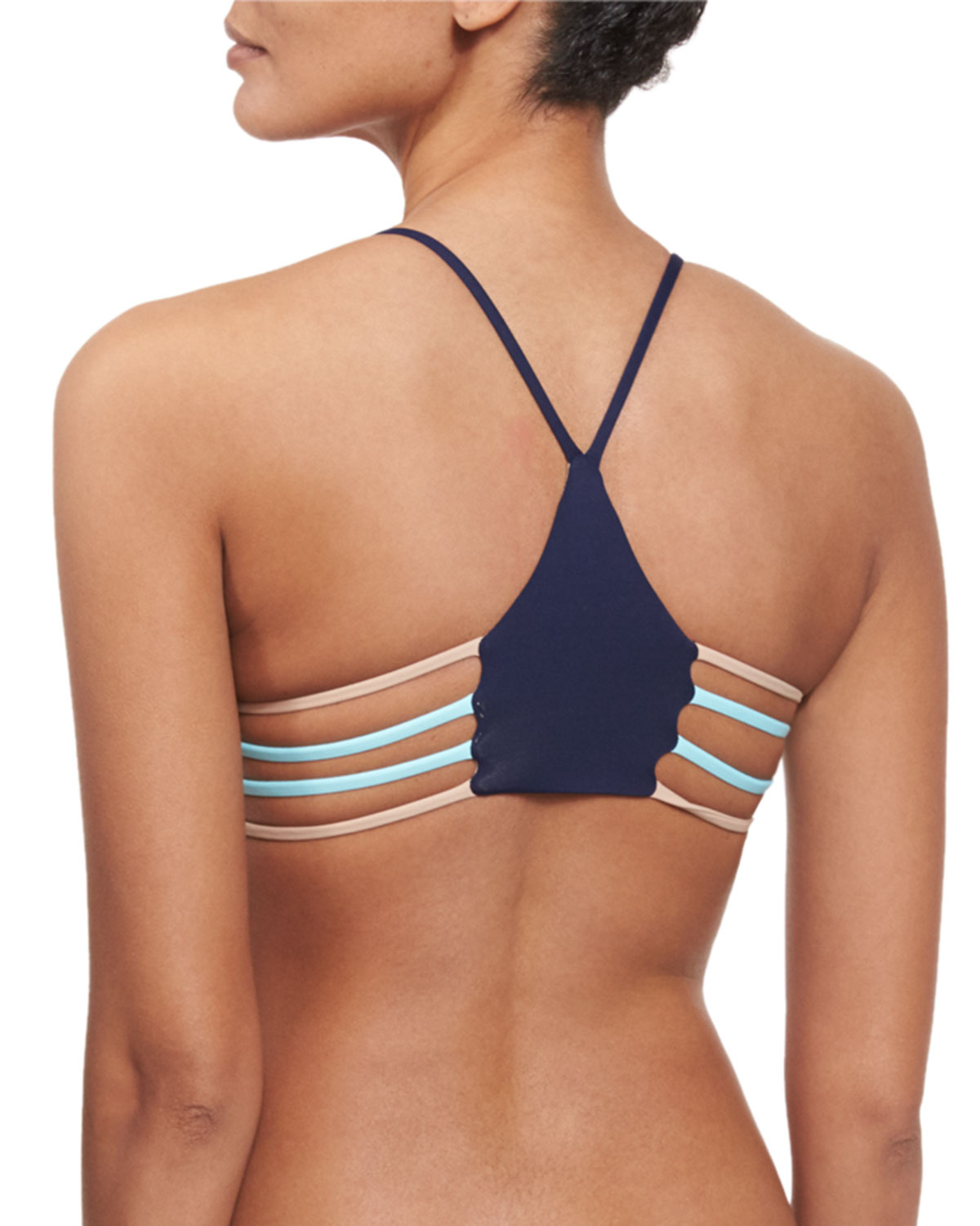 Wild One Reversible Colorblock Swim Top, Midnight Blue