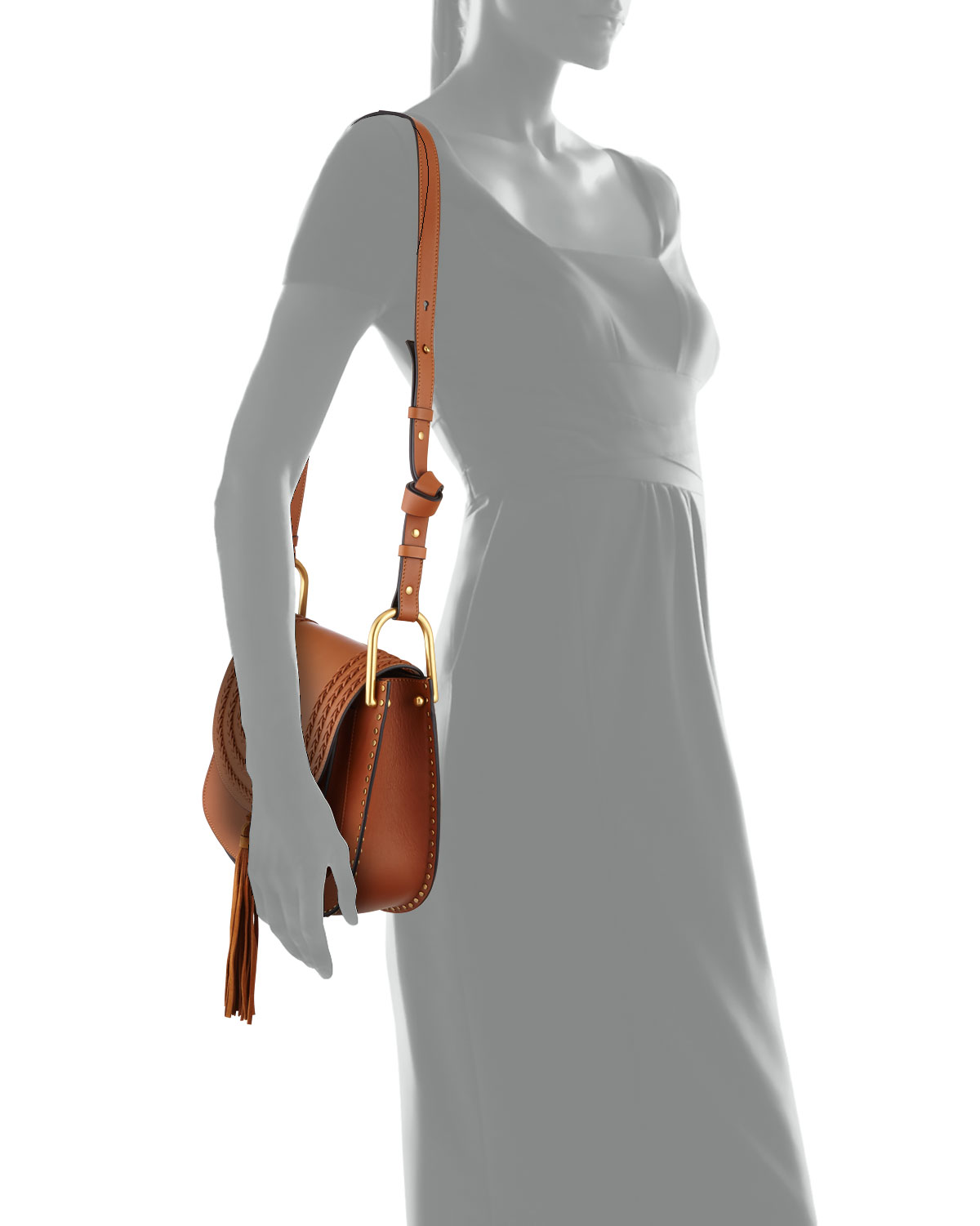 Hudson Medium Shoulder Bag, Caramel