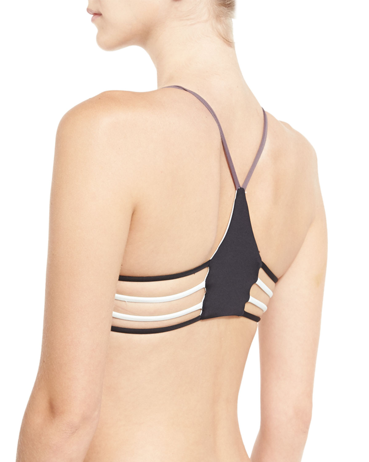 Wild One Reversible Colorblock Swim Top, Pebble