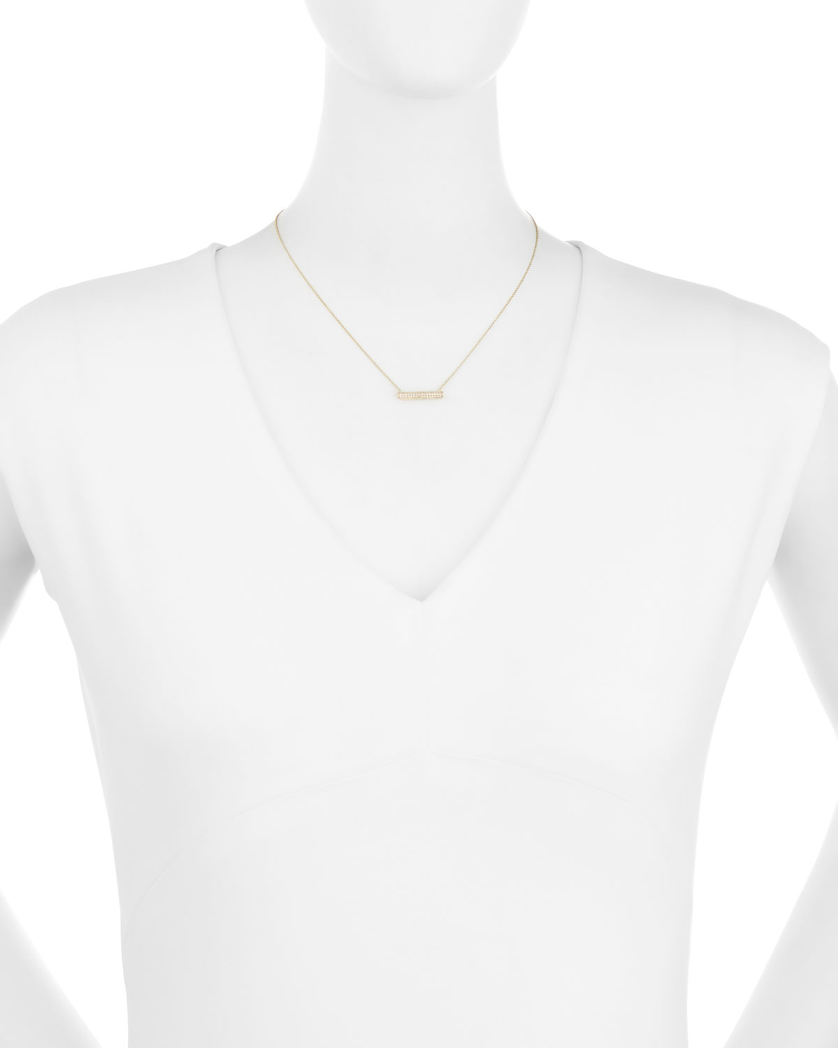 Pavé Diamond Bar Roll Necklace