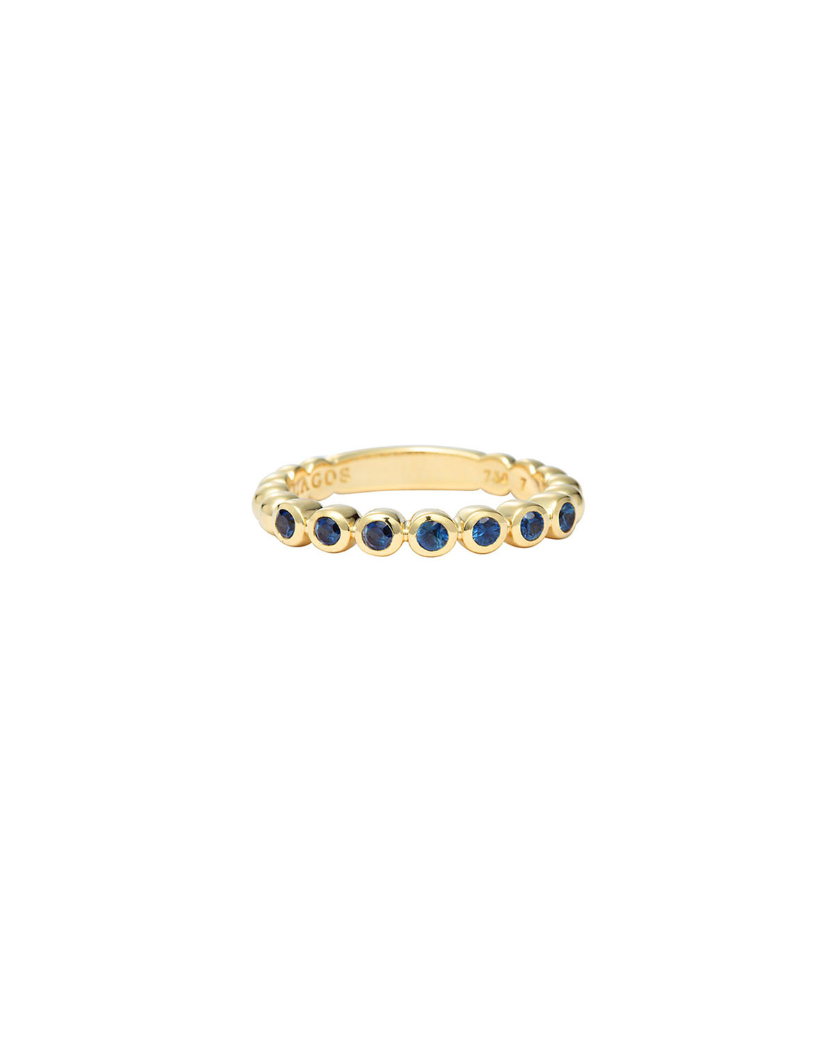 Blue Sapphire Stack Ring, Size 7