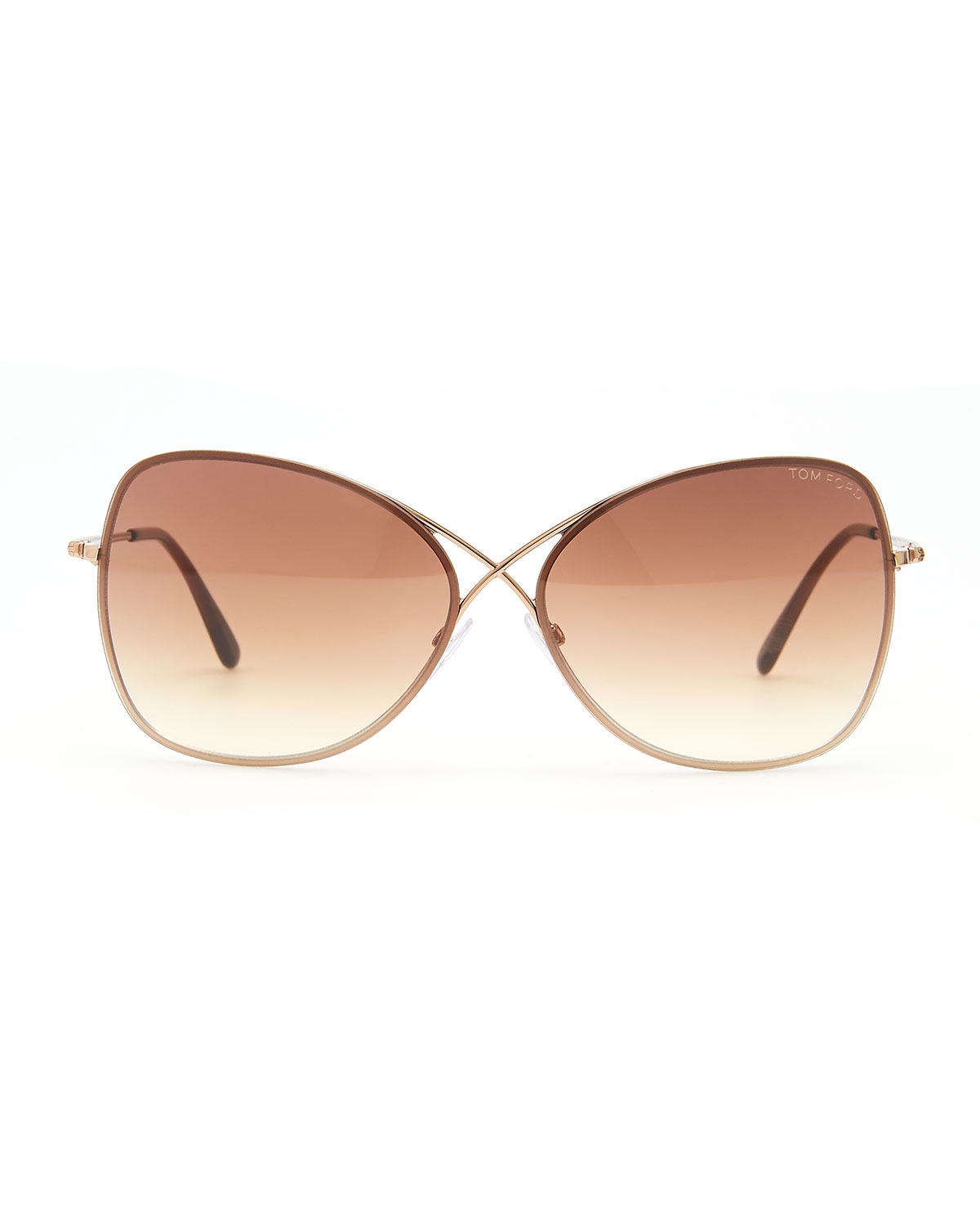 Colette Metal-Frame Butterfly Sunglasses, Rose Golden