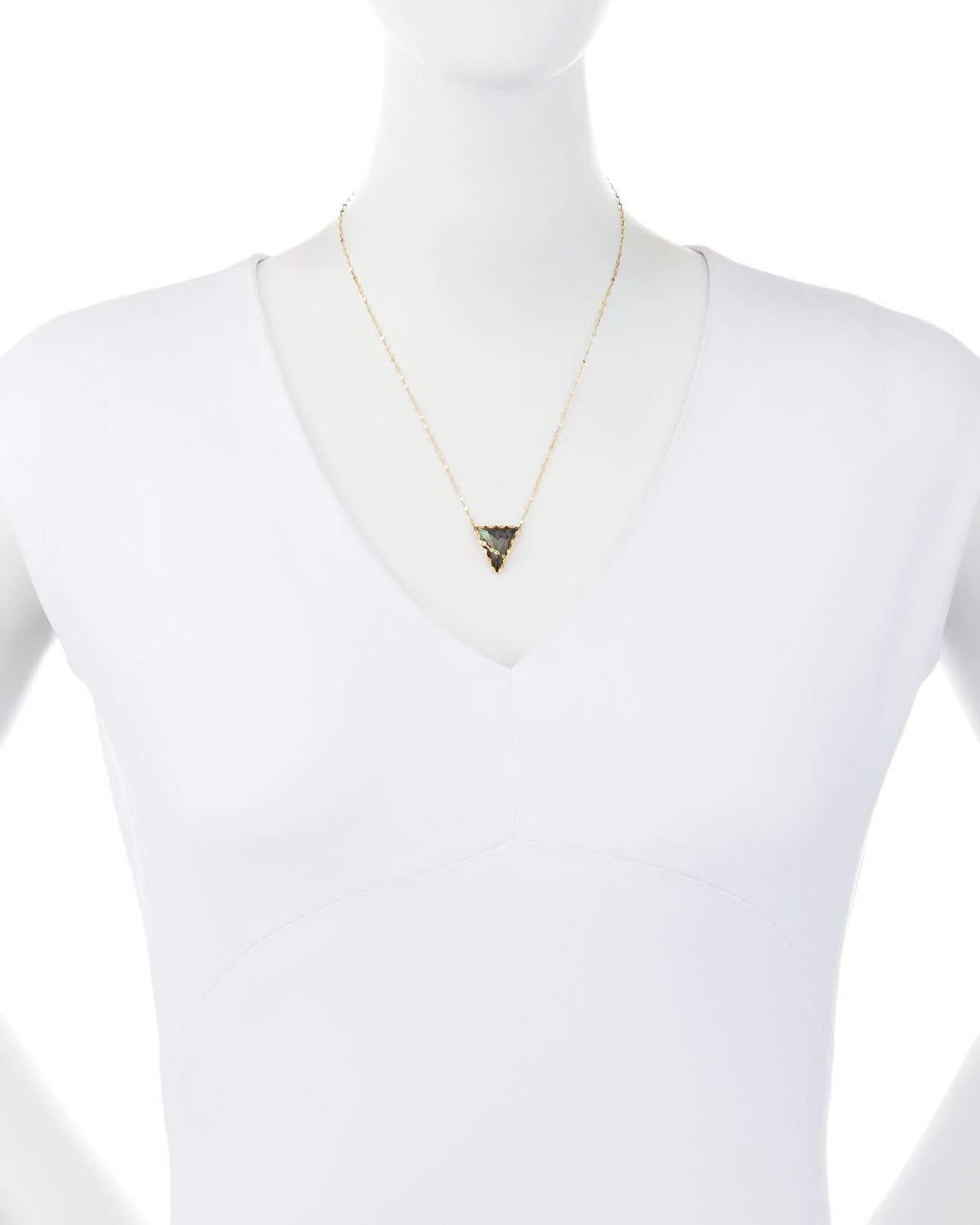 14k Mystiq Black Mother-of-Pearl Pendant Necklace