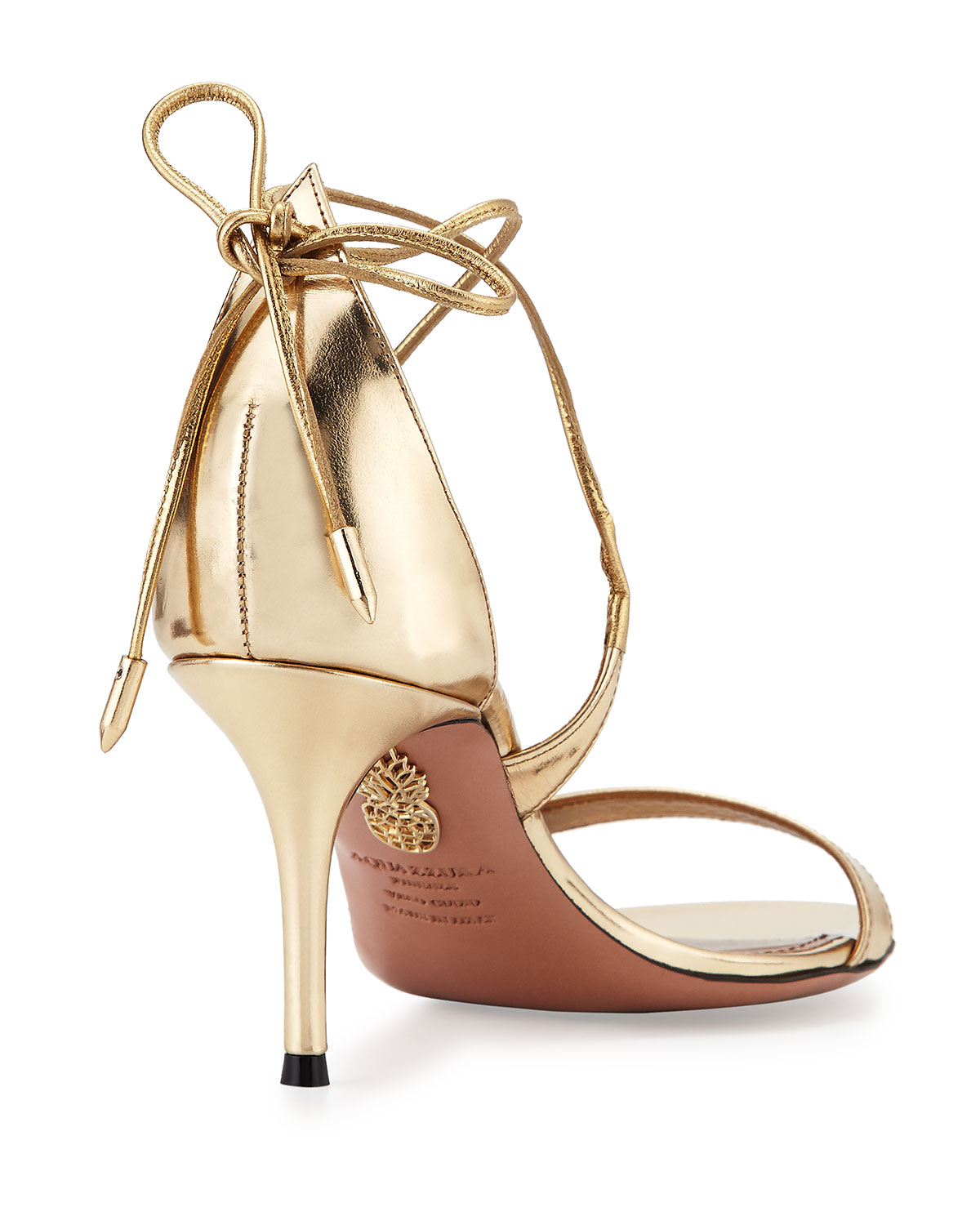 Linda Metallic Leather Sandal, Light Gold