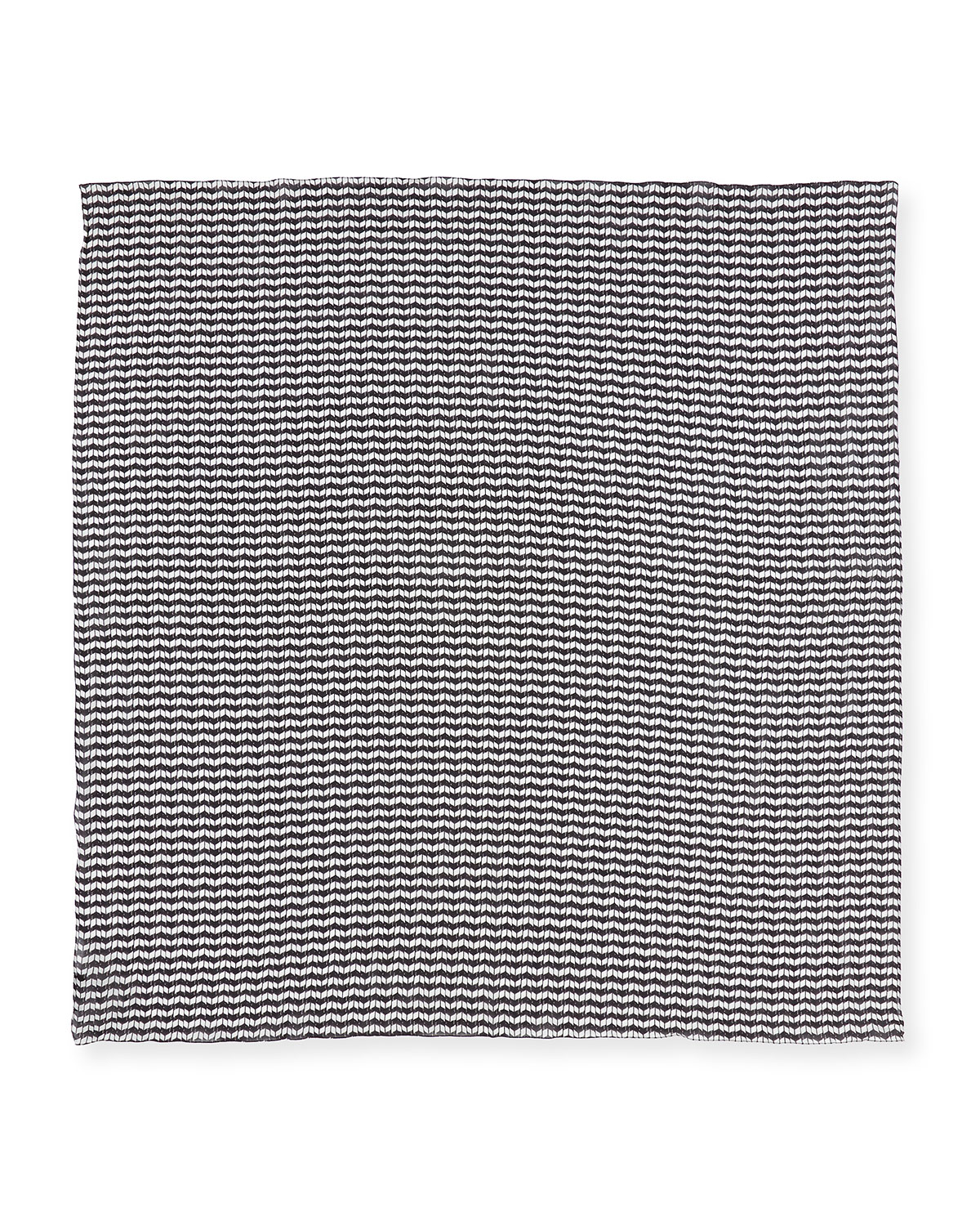 Sambuco Chevron-Print Scarf with Hand-Knotted Fringe