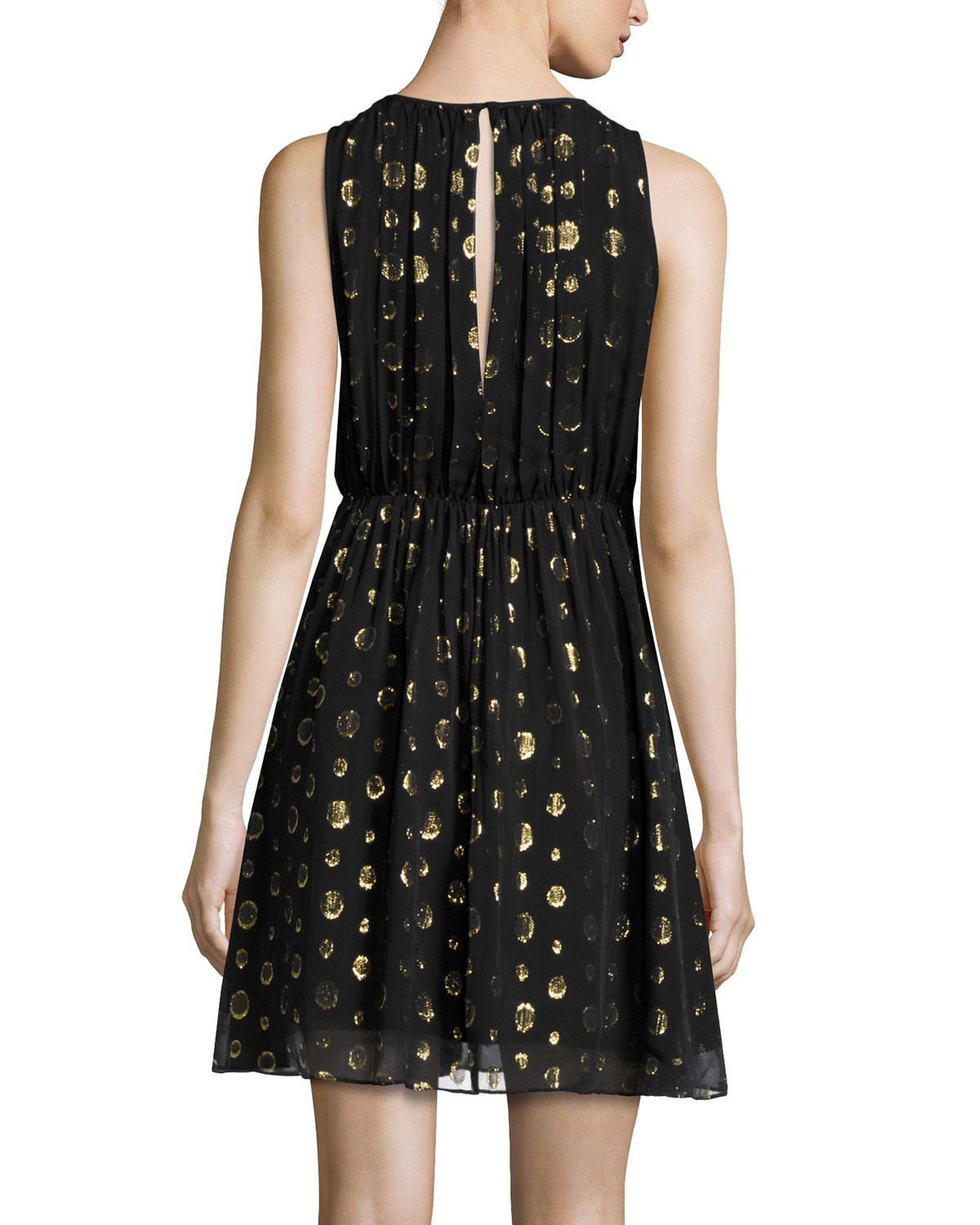 Leones Sleeveless Spot Jacquard Dress