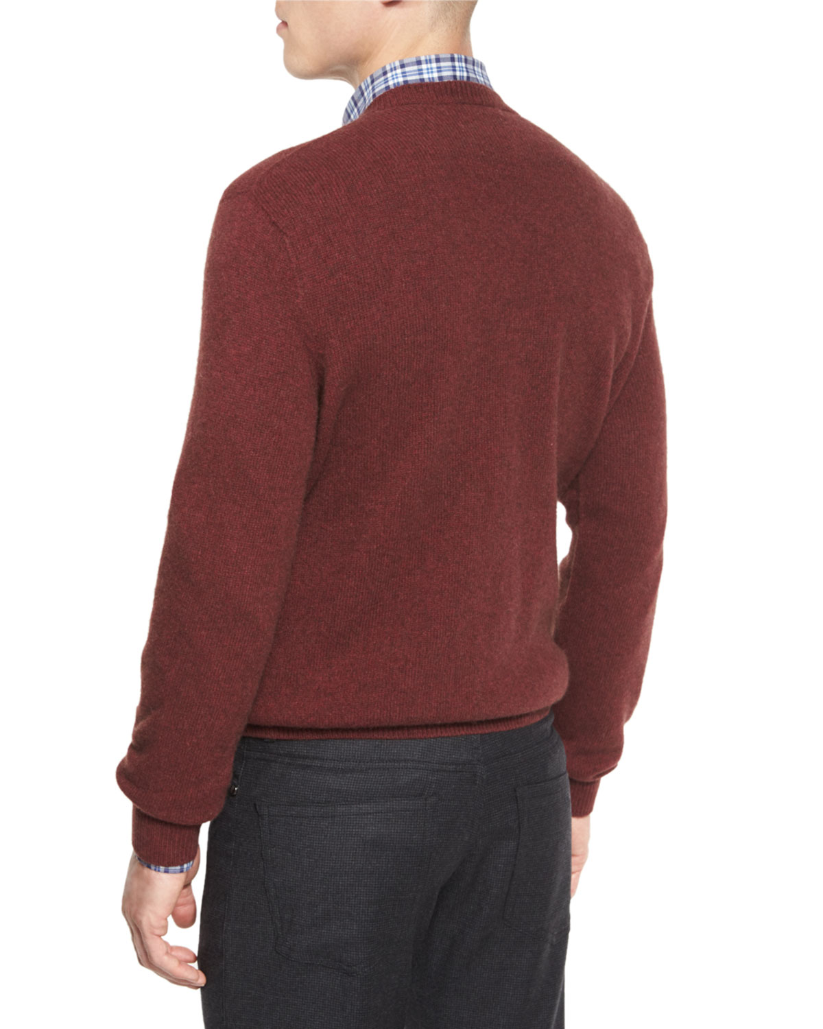 Seamless Yak Crewneck Sweater, Red