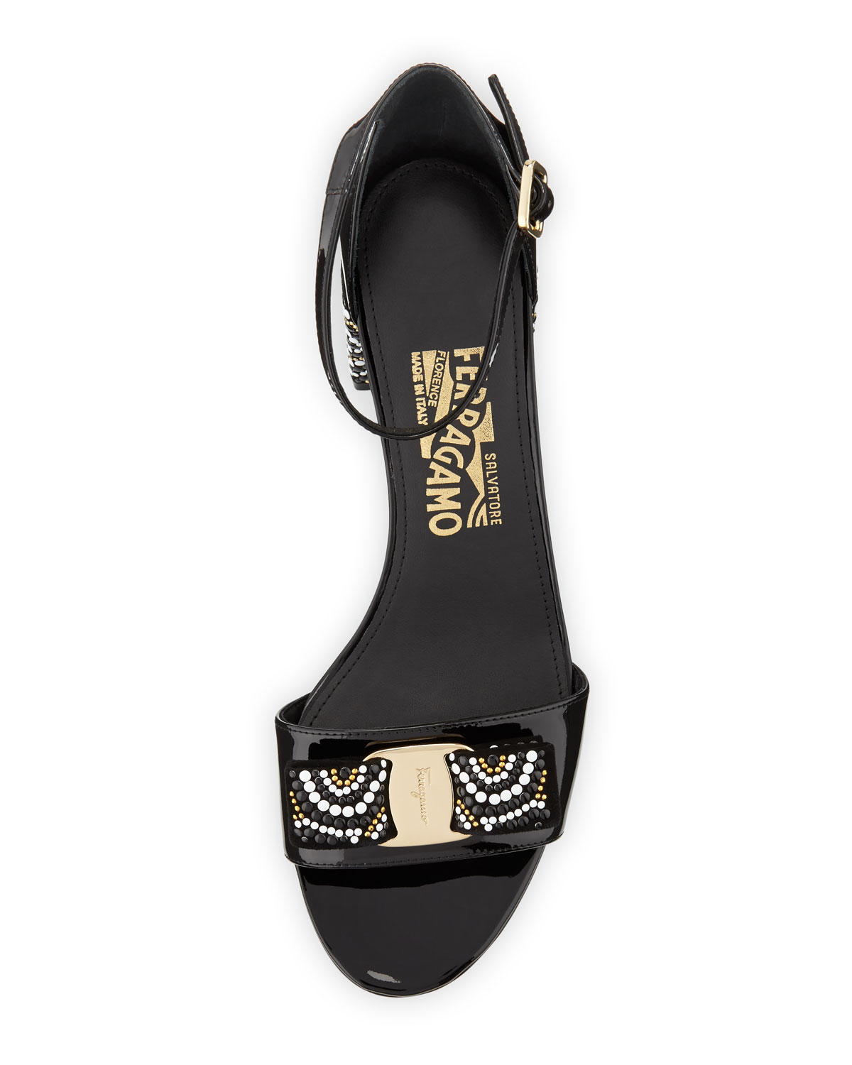 Gavina Mosaic City Sandal, Nero/Punch