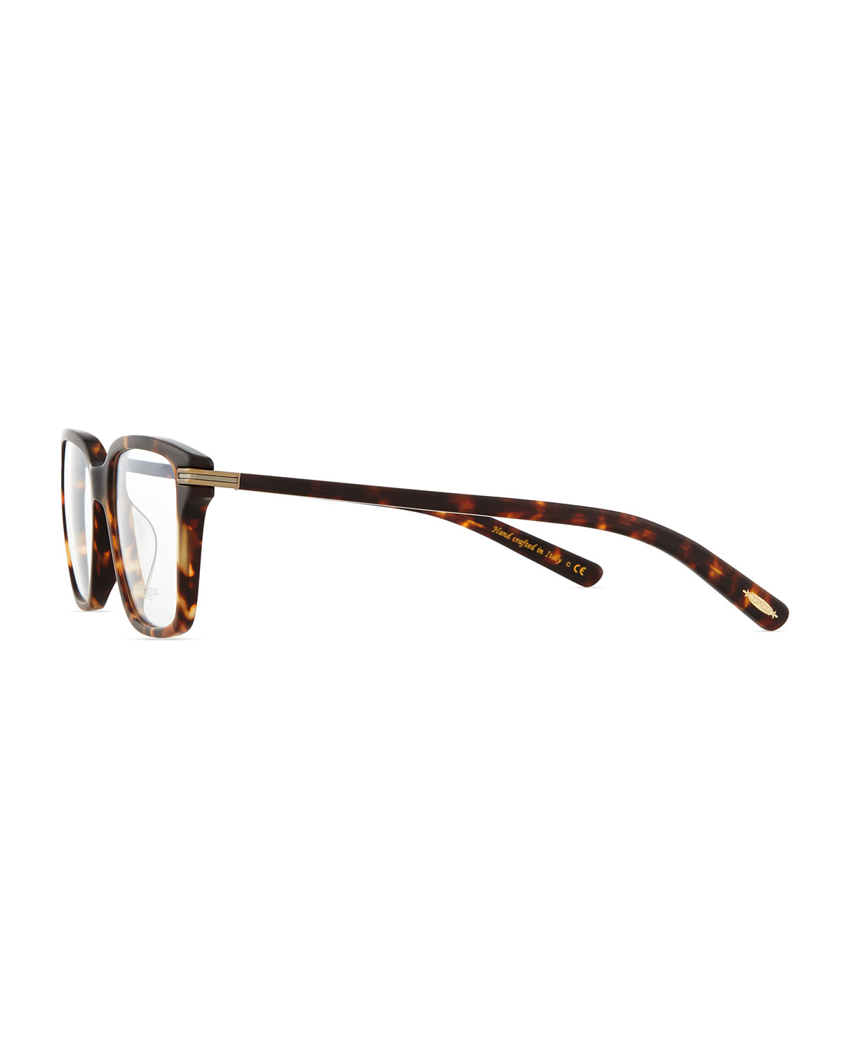 Men's Stone Rectangle Fashion Glasses, Matte Sable Tortoise 