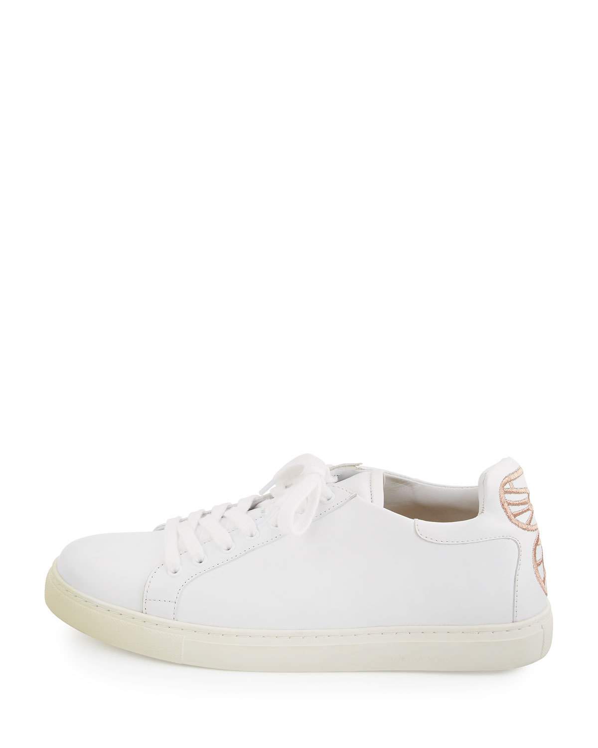 Bibi Butterfly Leather Low-Top Sneaker, White