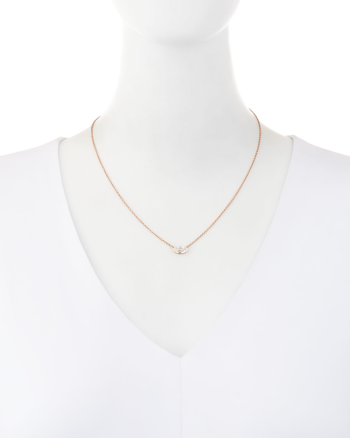 Marquise-Cut Diamond Pendant Necklace in 18K Rose Gold