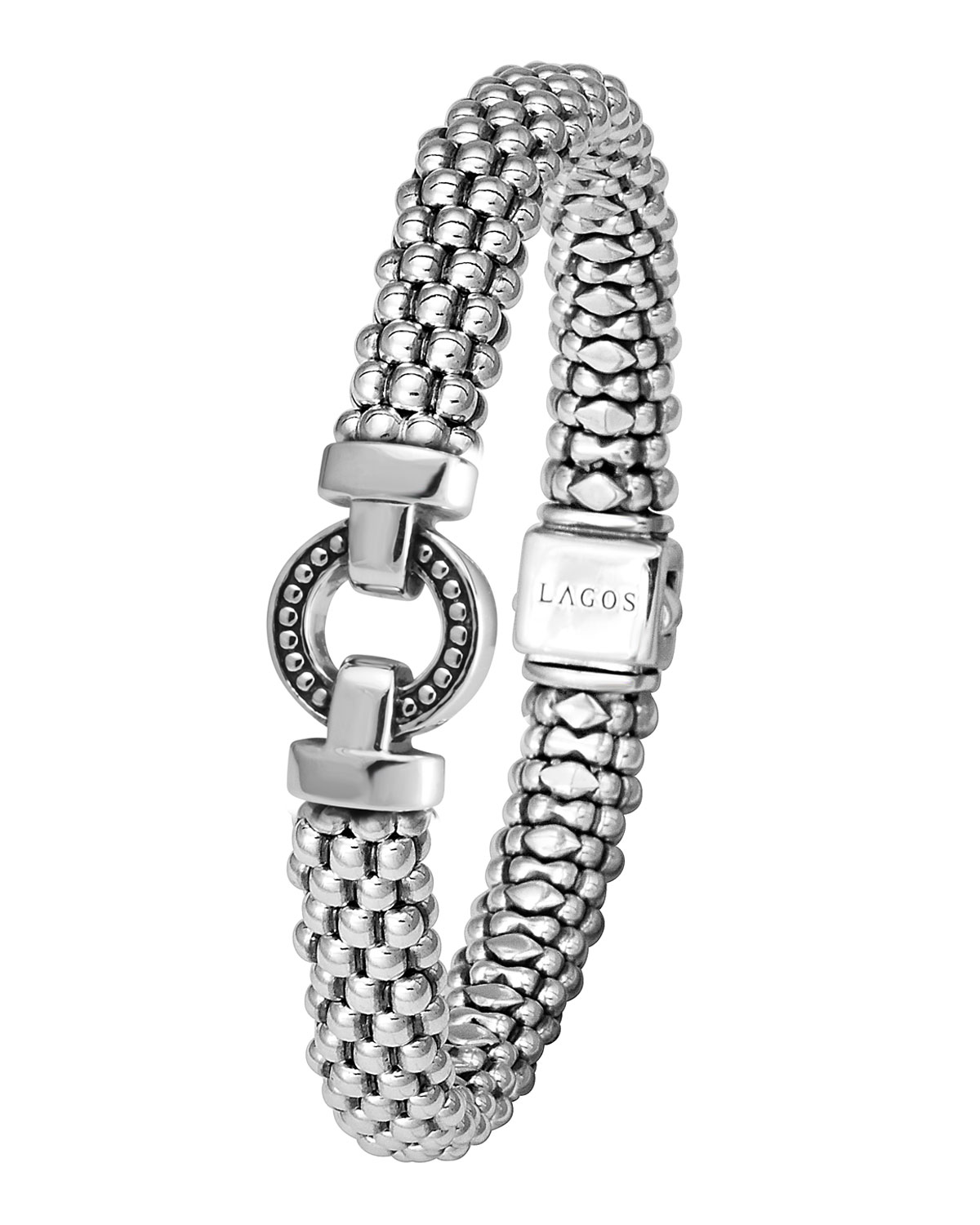 Enso Silver Caviar Rope Bracelet, 9mm