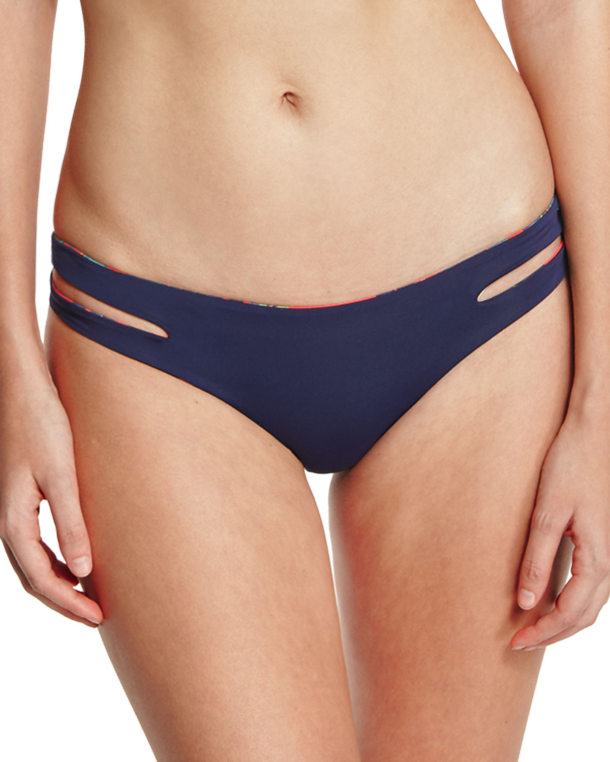 Liberty Palm Estella Reversible Cutout-Side Swim Bottom, Persimmon