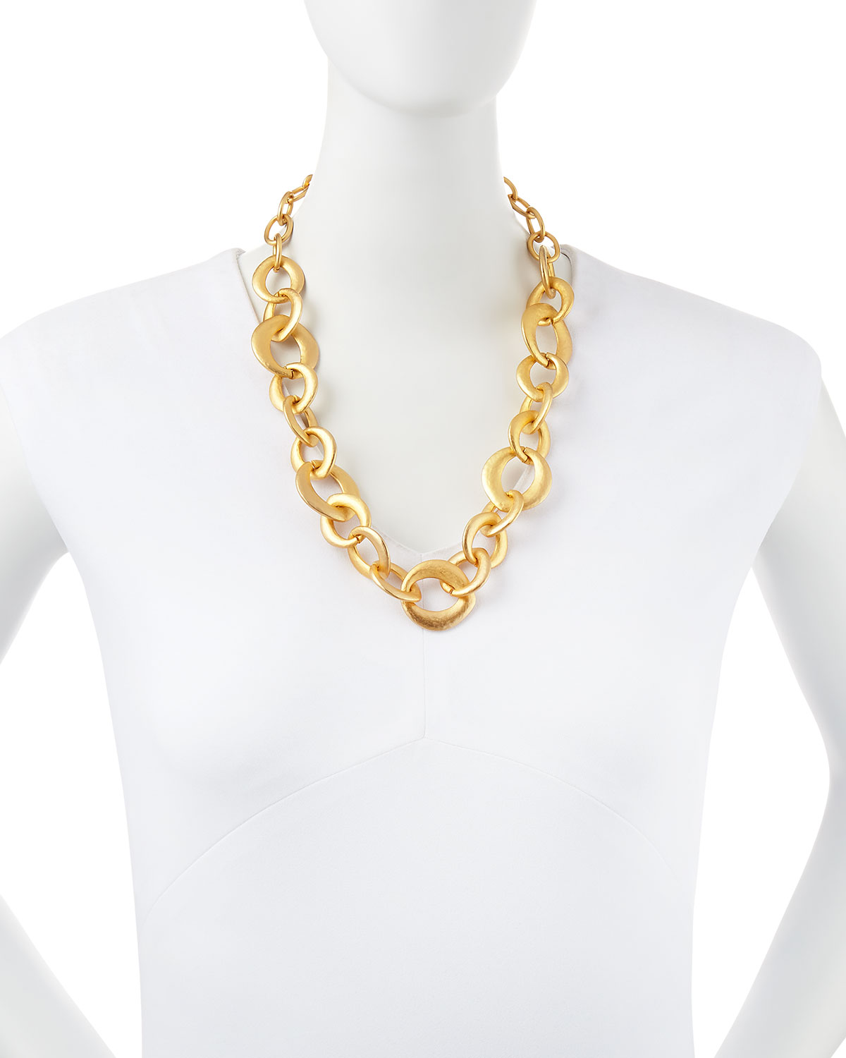 Golden Satin Link Chain Necklace