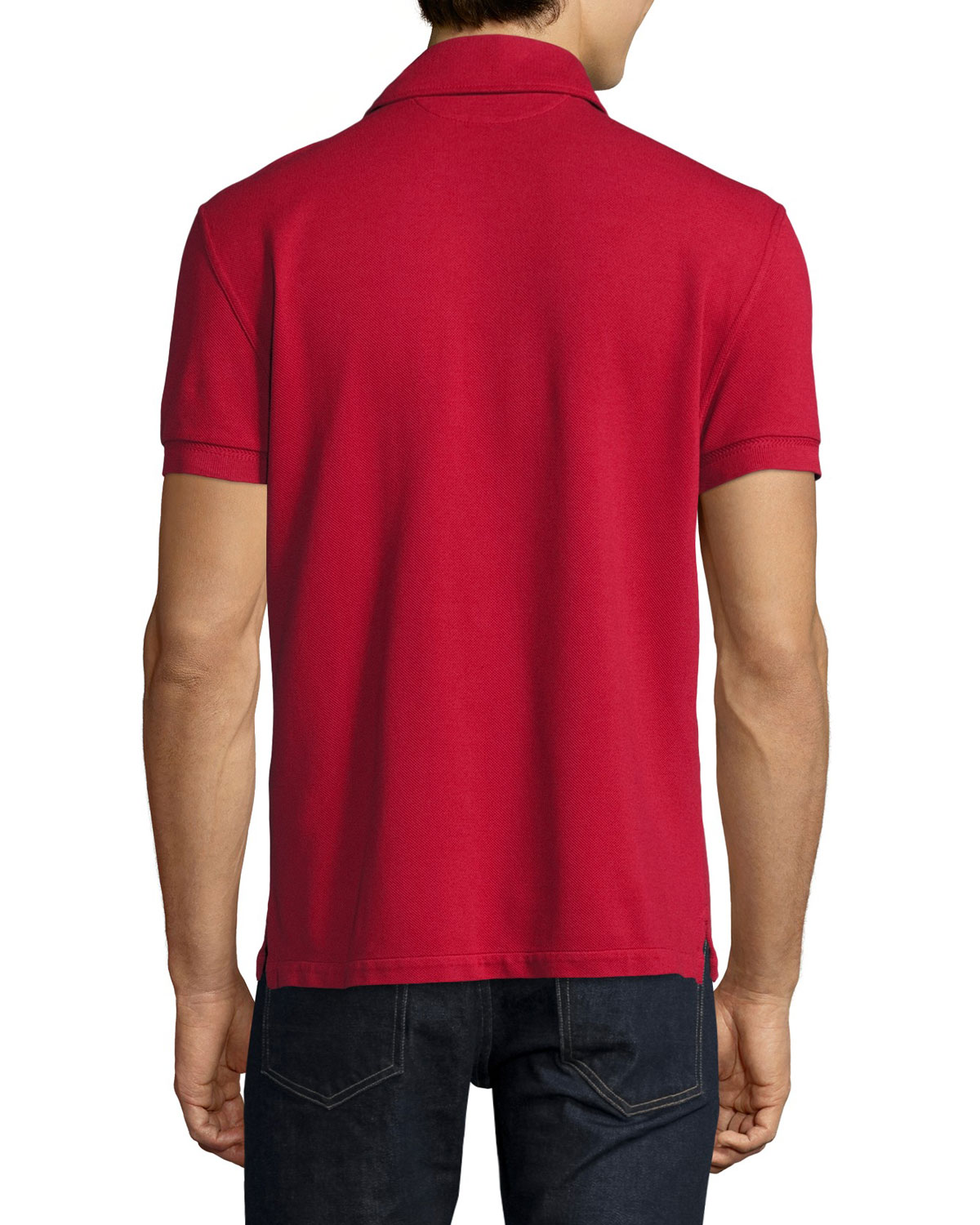 Short-Sleeve Polo Shirt, Red