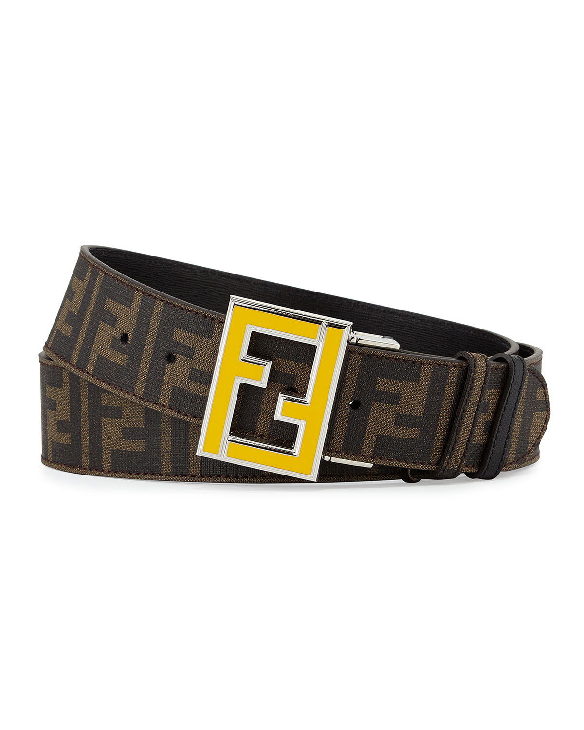 Reversible Zucca-Print Enamel-Buckle Belt