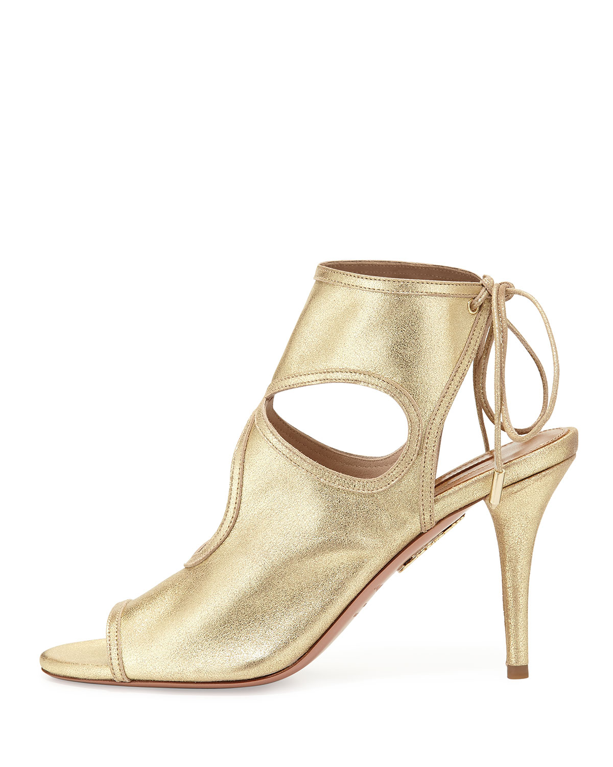 Sexy Thing Suede Cutout Sandal, Light Gold