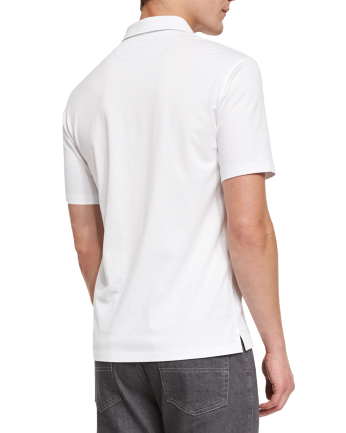 Short-Sleeve Polo Shirt, White