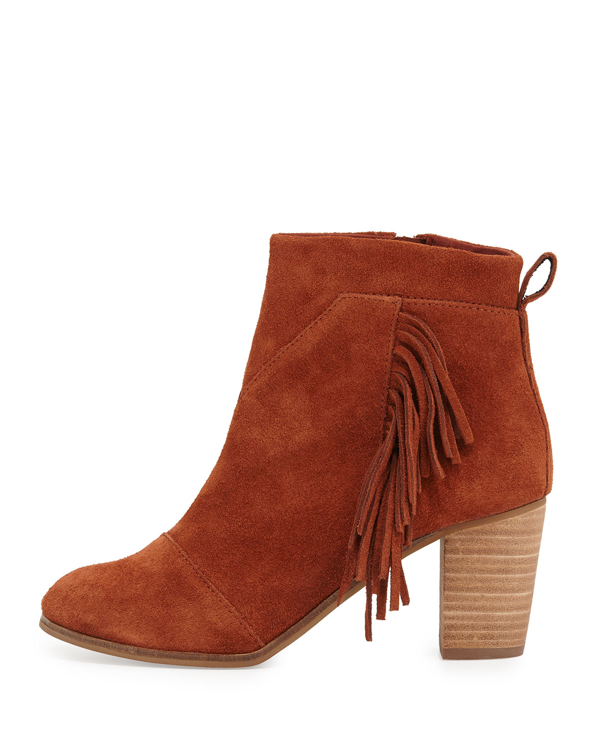 Lunata Suede Fringe Bootie, Cognac