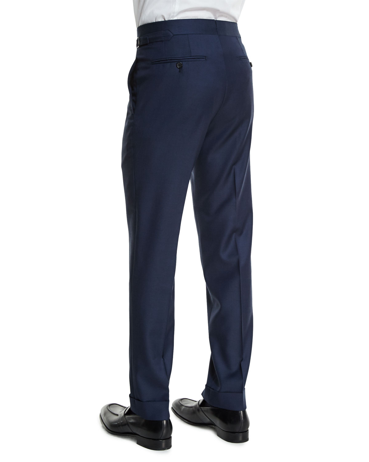 O'Connor Base Classic Sharkskin Trousers, Navy