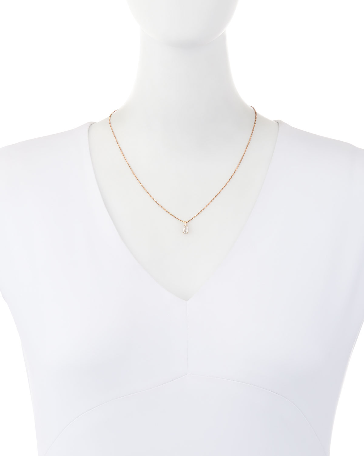 Rose-Cut Diamond Pendant Necklace in 18K Rose Gold, 0.77ct