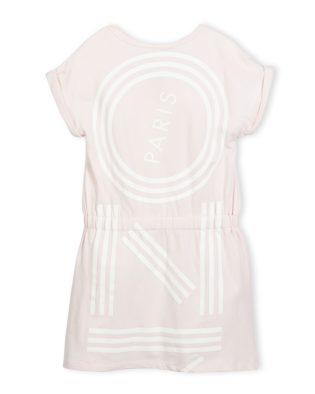 Cap-Sleeve Stretch Jersey Logo Dress, Pink, Size 8-12