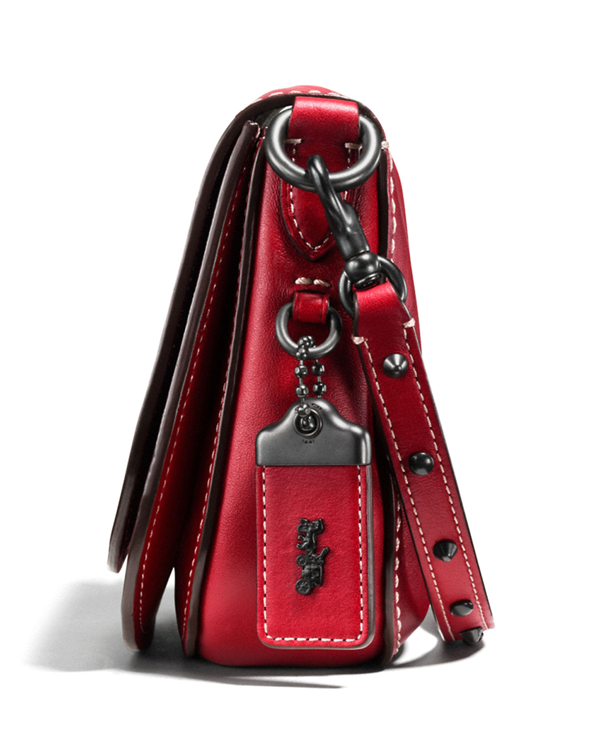 17 Leather Saddle Bag, Black Copper/1941 Red
