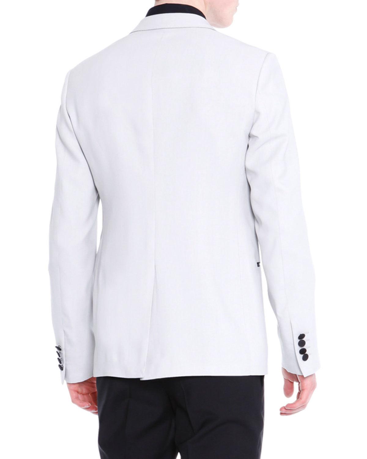 Two-Tone Peak Lapel Evening Jacket, Ivory