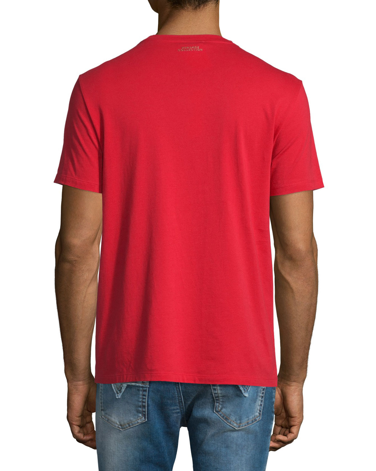 Sprayed Medusa Head Short-Sleeve Graphic T-Shirt, Red