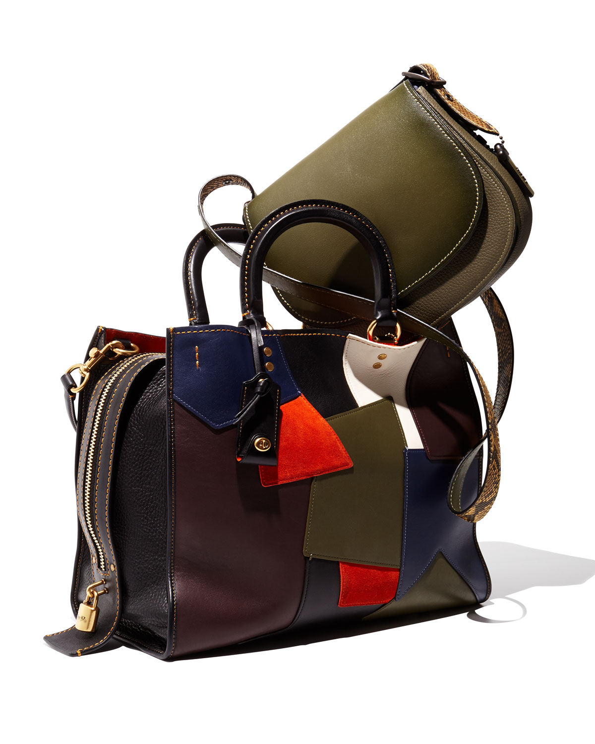 Rogue Patchwork Tote Bag, Black/Multi