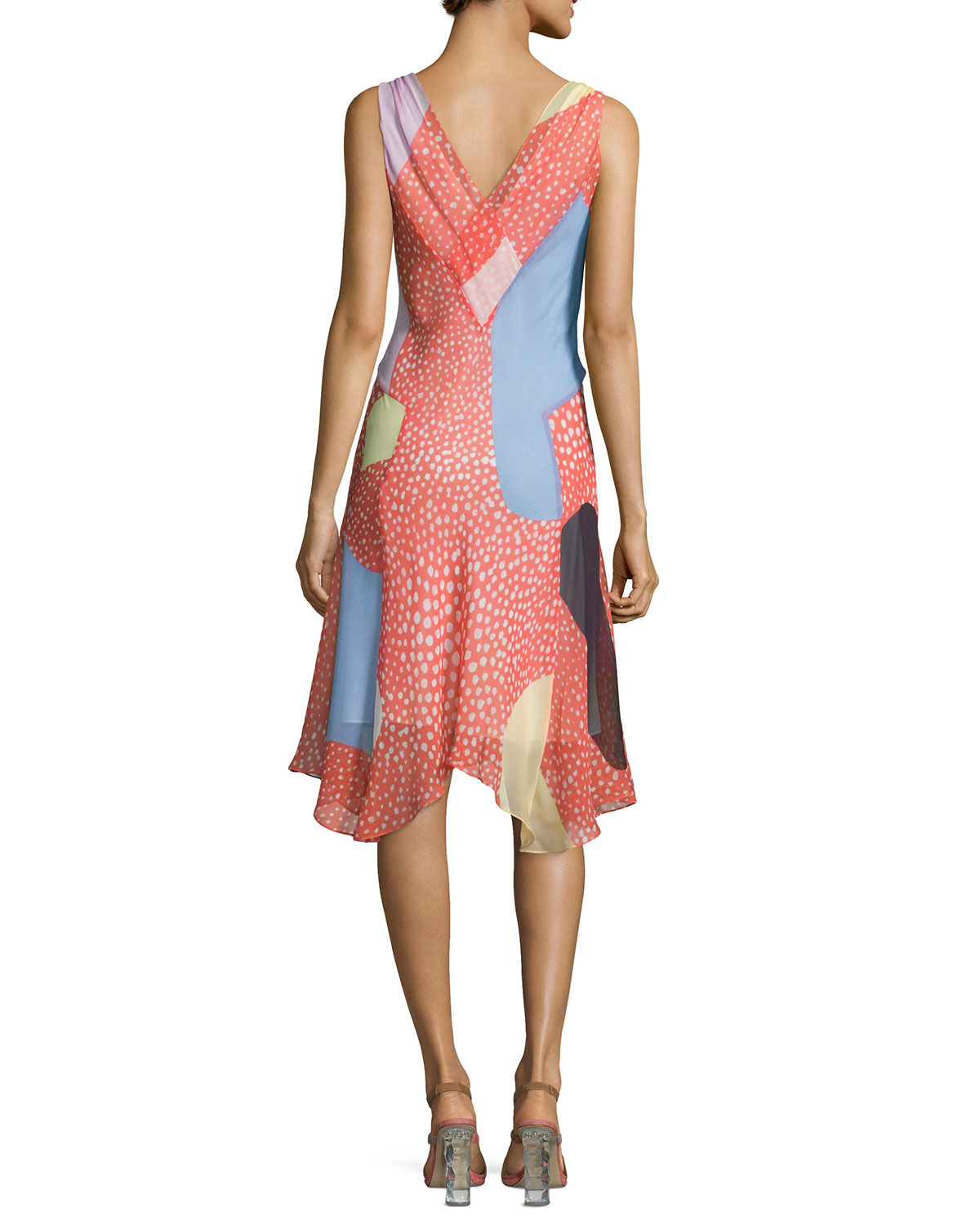 Dita Sleeveless Silk Patchwork Dress