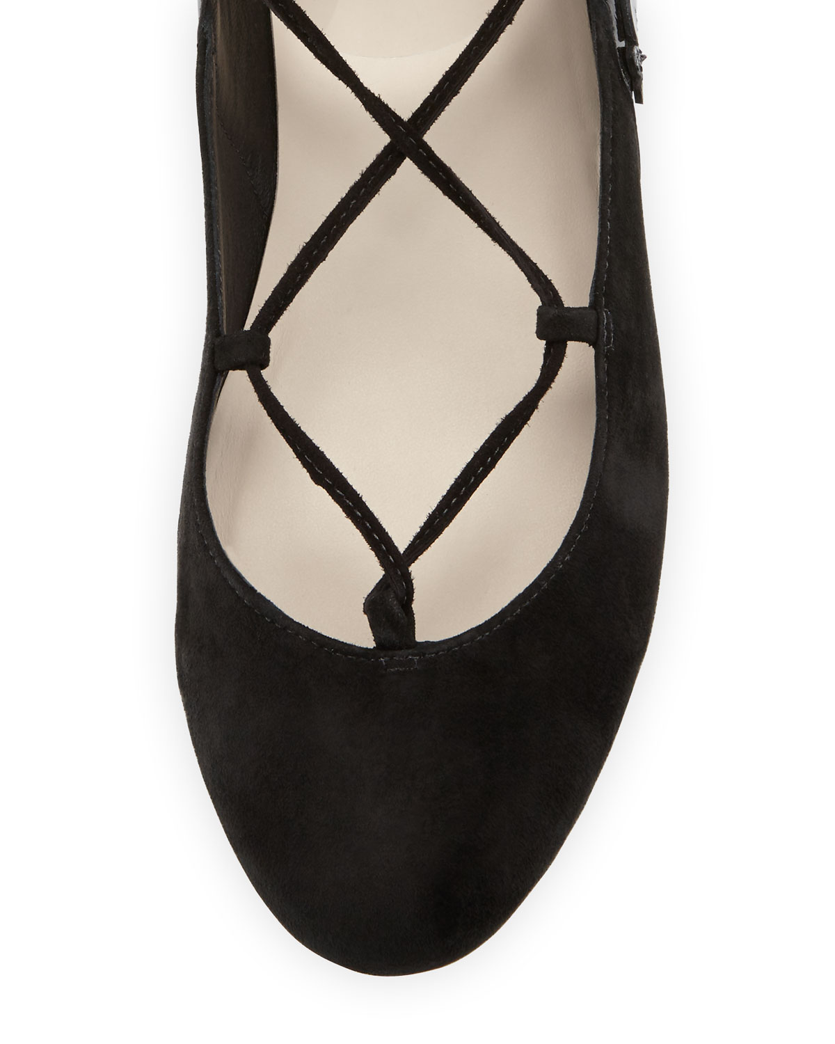 Harmony Suede Tie-Up 3D Butterfly Flat, Black