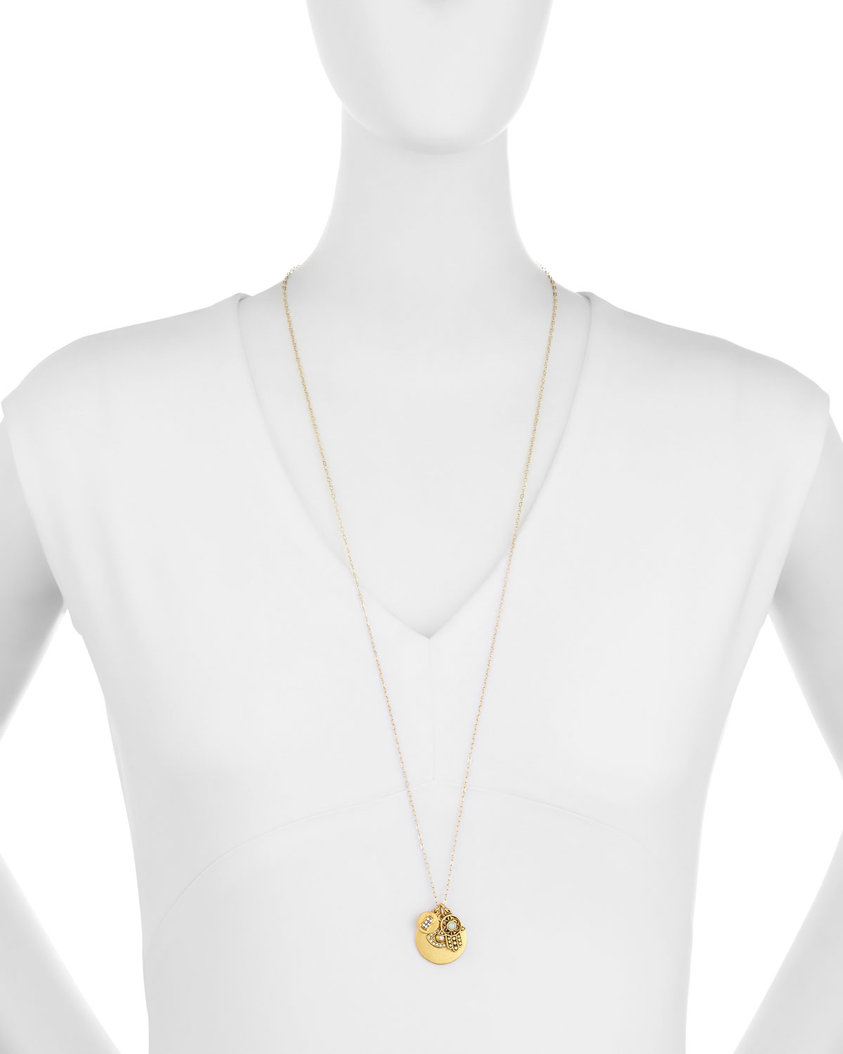 22K Gold-Plated Talisman Pendant Necklace, 36"