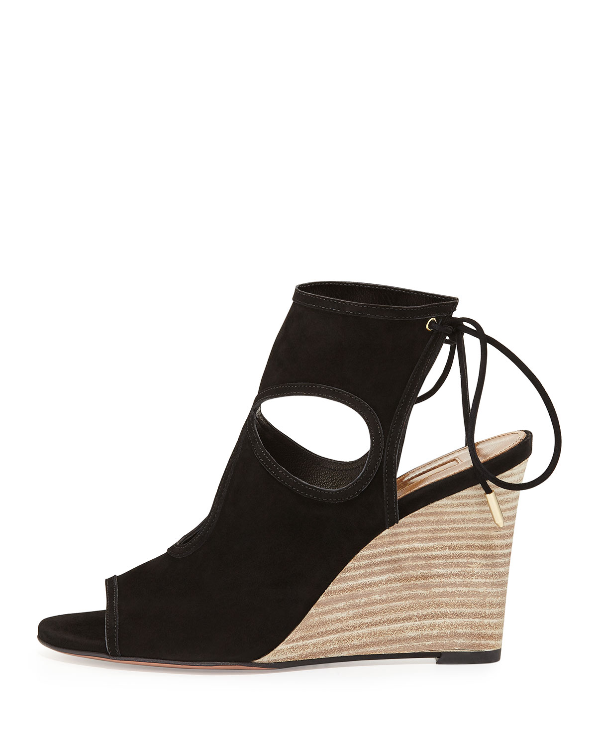 Sexy Thing Suede Wedge Sandal, Black