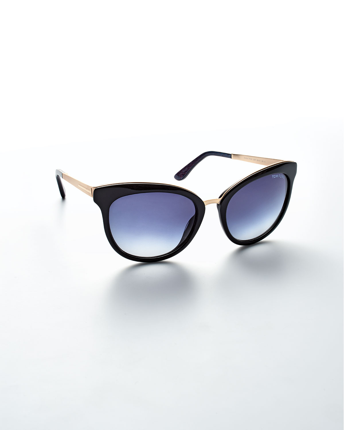 Emma Gradient Cat-Eye Sunglasses, Black