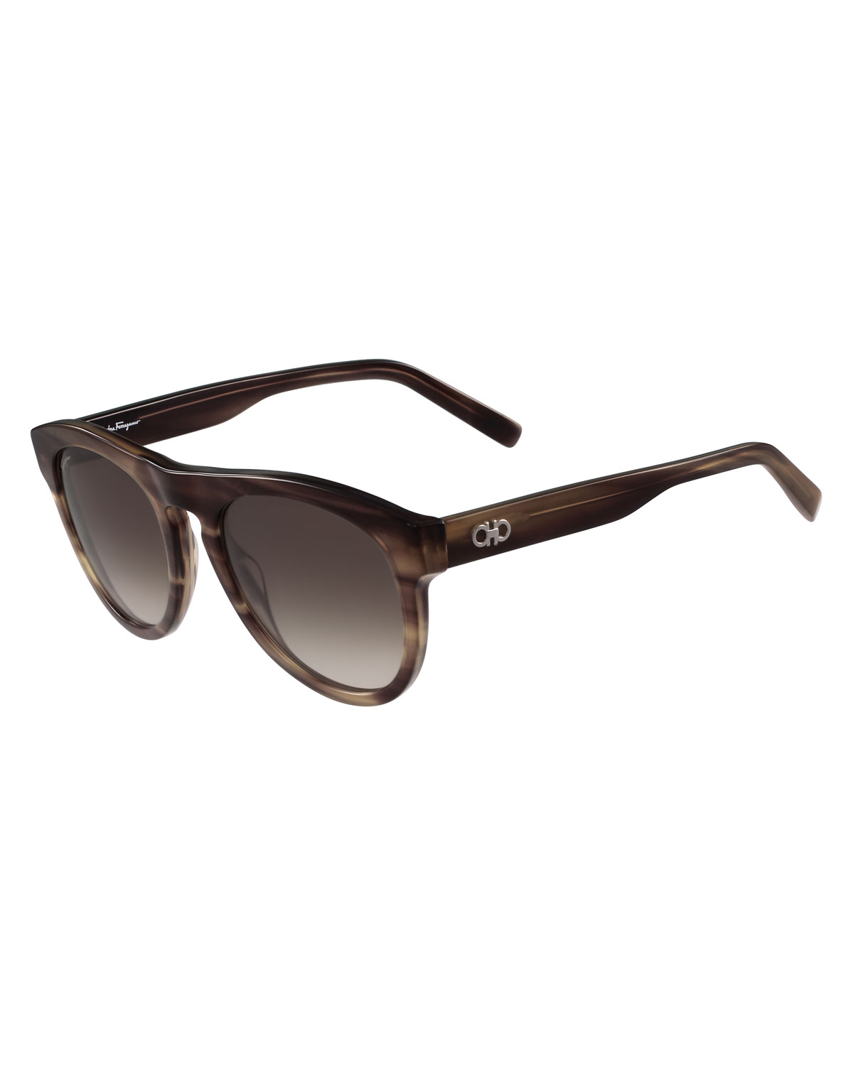 Gancini Round Acetate Sunglasses